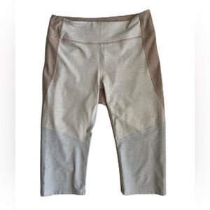 Outdoor Voices Leggings Women's Cream Gray Colorblock Cropped Large